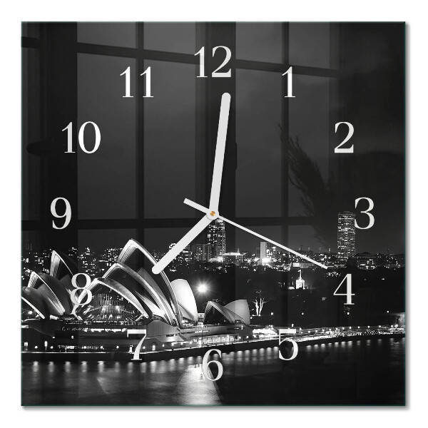 Horloge carrée en verre Horizon de sydney
