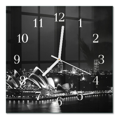 Horloge carrée en verre Horizon de sydney