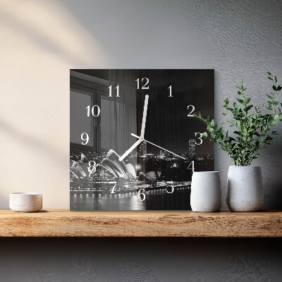 Horloge carrée en verre Horizon de sydney
