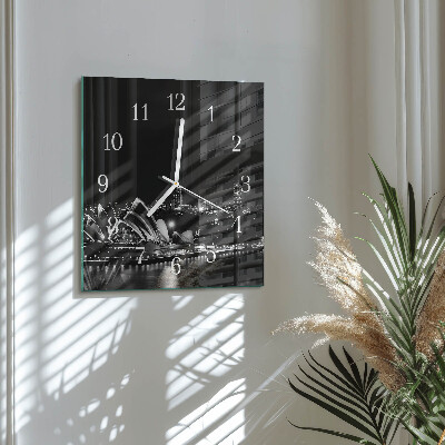 Horloge carrée en verre Horizon de sydney