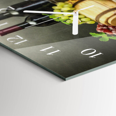 Horloge carrée en verre Raisins pour le vin