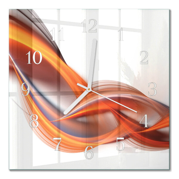 Horloge carrée en verre Fumée abstraite