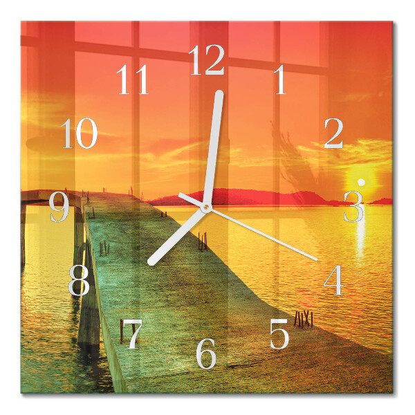 Horloge carrée en verre Pont