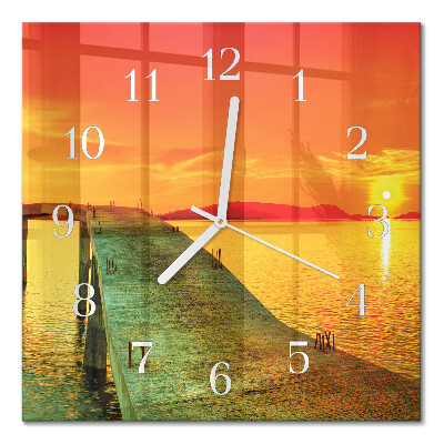 Horloge carrée en verre Pont
