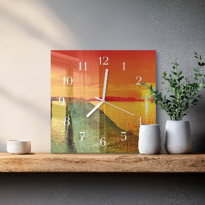 Horloge carrée en verre Pont