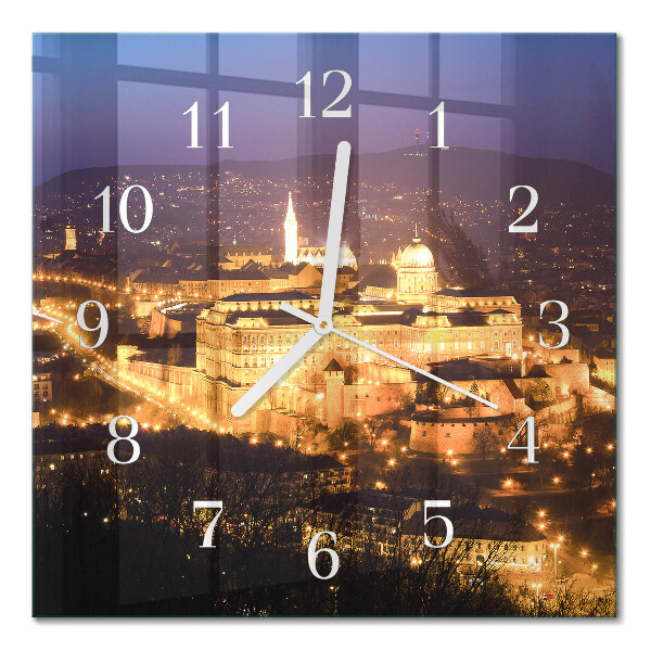 Horloge carrée en verre Budapest
