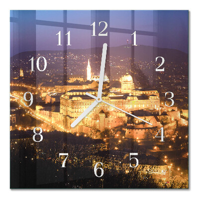 Horloge carrée en verre Budapest