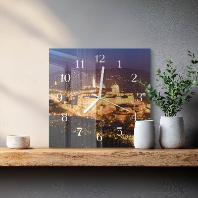 Horloge carrée en verre Budapest