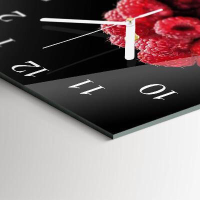 Horloge carrée en verre Framboises