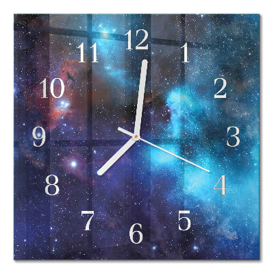 Horloge carrée en verre Ciel étoilé