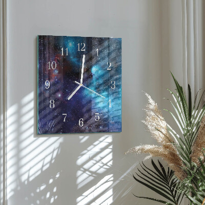 Horloge carrée en verre Ciel étoilé