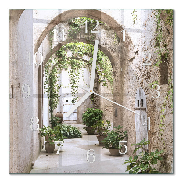 Horloge carrée en verre Allée des plantes