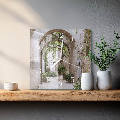 Horloge carrée en verre Allée des plantes