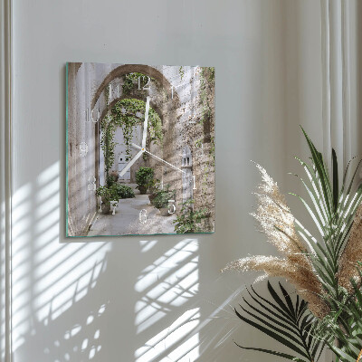 Horloge carrée en verre Allée des plantes