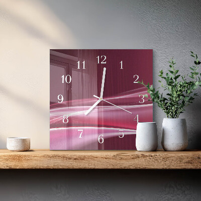 Horloge carrée en verre Lignes abstraites