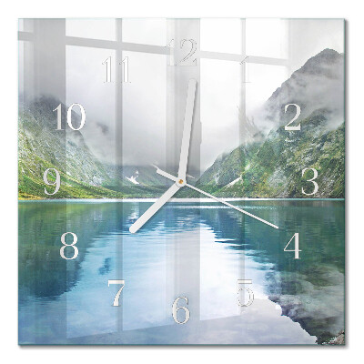 Horloge murale carrée Lac de montagne
