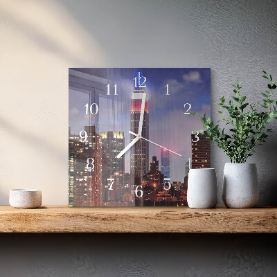 Horloge carrée en verre Horizon