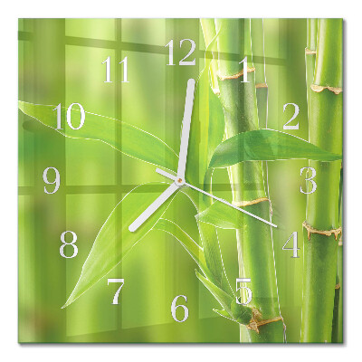 Horloge carrée en verre Bambou
