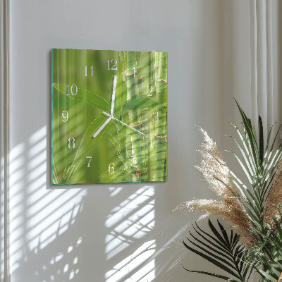 Horloge carrée en verre Bambou