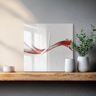 Horloge carrée en verre Lignes abstraites