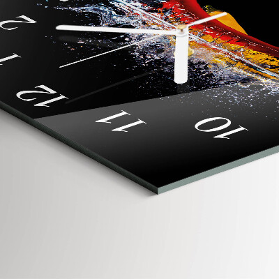 Horloge carrée en verre Piments
