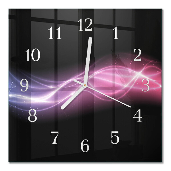 Horloge carrée en verre Lignes abstraites