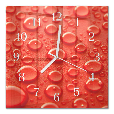 Horloge carrée en verre Gouttes d'eau