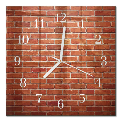 Horloge carrée en verre Mur de briques