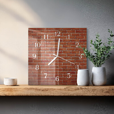 Horloge carrée en verre Mur de briques