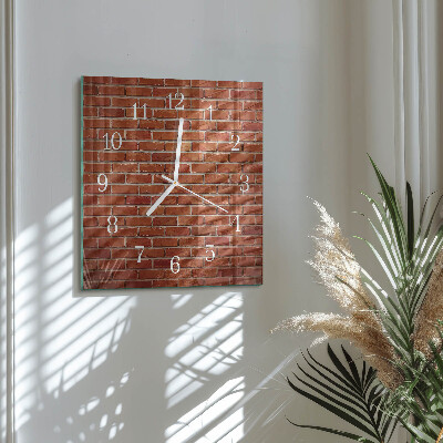 Horloge carrée en verre Mur de briques