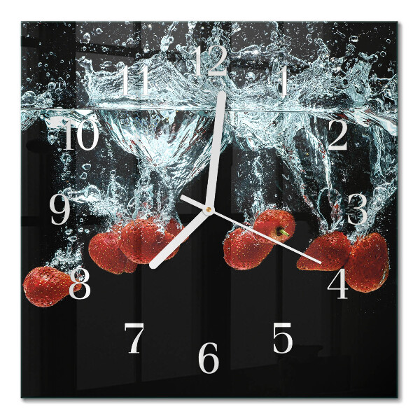 Horloge murale carrée Fraises