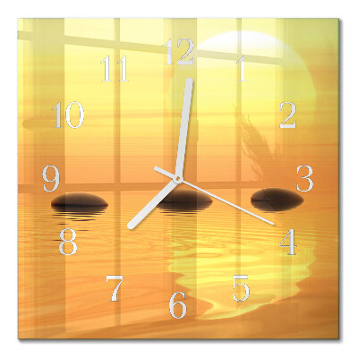 Horloge carrée en verre Soleil d'eau