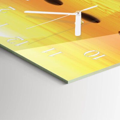 Horloge carrée en verre Soleil d'eau