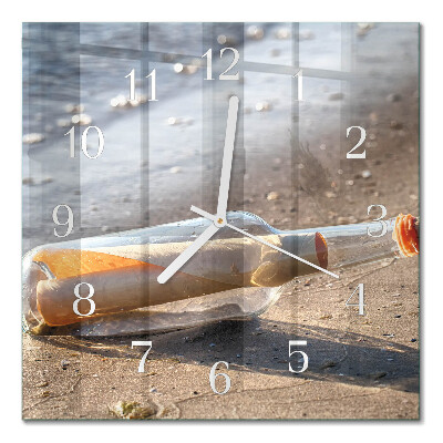 Horloge murale carrée Message dans une bouteille