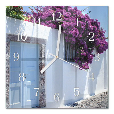 Horloge carrée en verre Fleurs d'intérieur