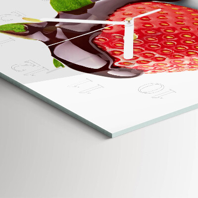 Horloge carrée en verre Chocolat à la fraise