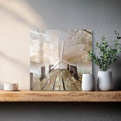 Horloge carrée en verre Réseau