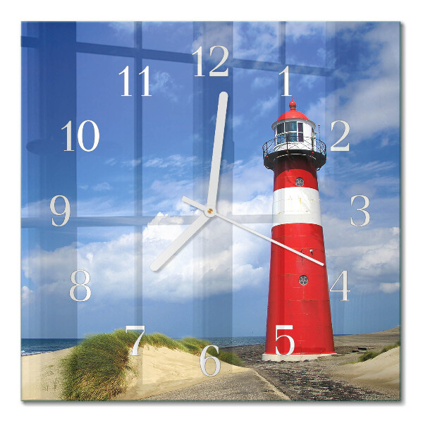 Horloge carrée en verre Phare