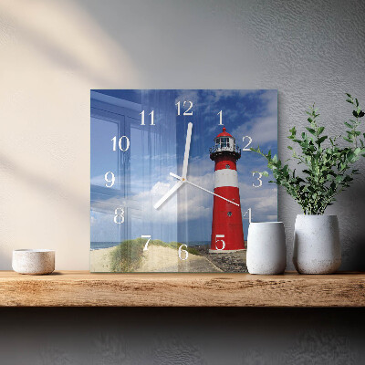 Horloge carrée en verre Phare