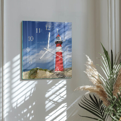 Horloge carrée en verre Phare