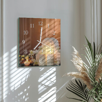 Horloge carrée en verre Bougies de spa