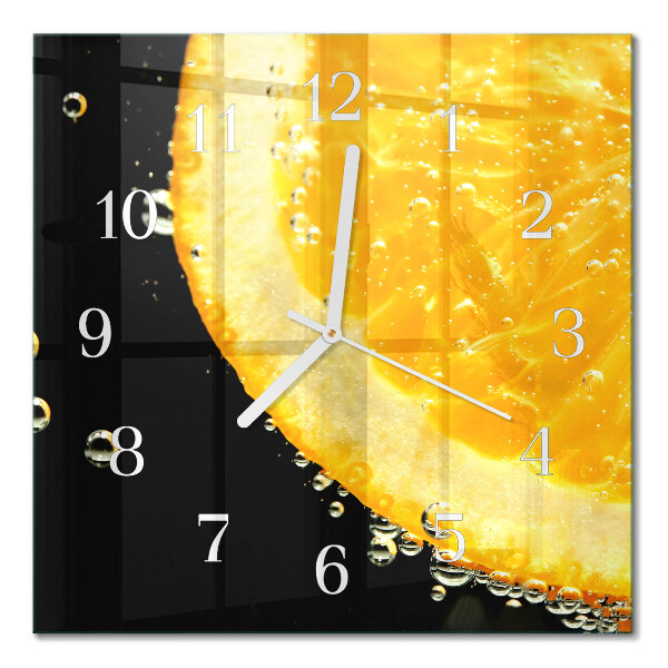 Horloge carrée en verre Agrumes