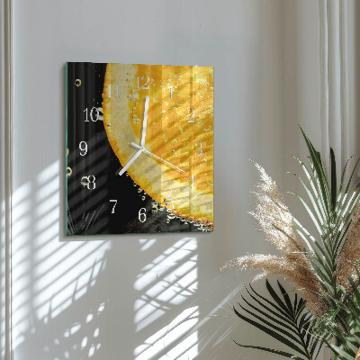 Horloge carrée en verre Agrumes