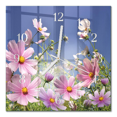 Horloge carrée en verre Cosmos