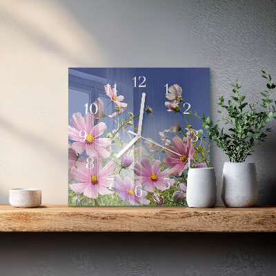 Horloge carrée en verre Cosmos