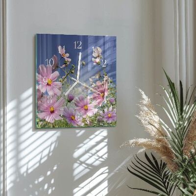 Horloge carrée en verre Cosmos