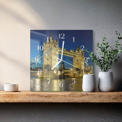 Horloge carrée en verre Pont de londres