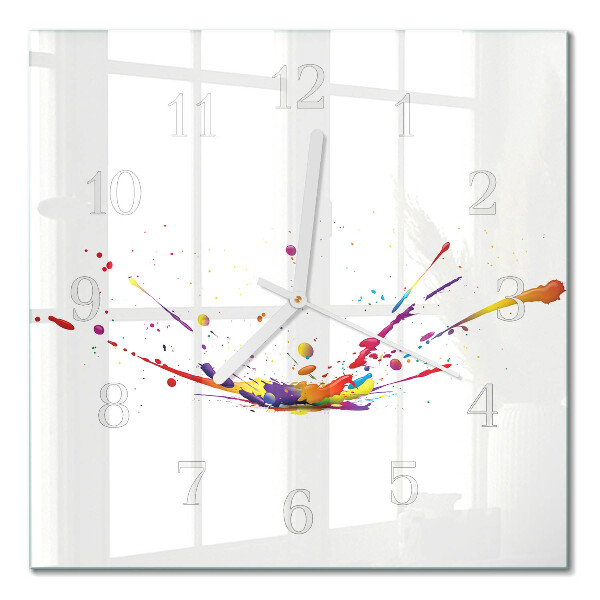 Horloge carrée en verre Taches