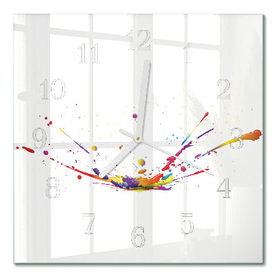 Horloge carrée en verre Taches
