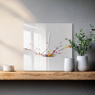 Horloge carrée en verre Taches